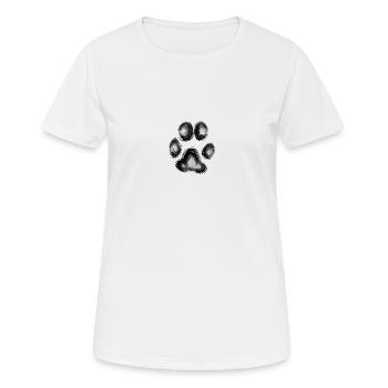 Croquis d’empreinte de patte - T-shirt respirant Femme - blanc - Devant - AI Model Female 172 dark (172cm)