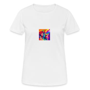 Personnes queer - T-shirt respirant Femme - blanc - Devant - AI Model Female 172 dark (172cm)