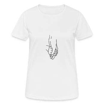 Kind Eltern Hand - Frauen T-Shirt atmungsaktiv - Weiß - Vorne - AI Model Female 172 dark (172cm)