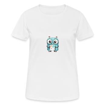 Kulleraugen Monster Zeichnung - Frauen T-Shirt atmungsaktiv - Weiß - Vorne - AI Model Female 172 dark (172cm)