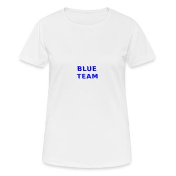 Blue Team - Frauen T-Shirt atmungsaktiv - Weiß - Vorne - AI Model Female 172 dark (172cm)