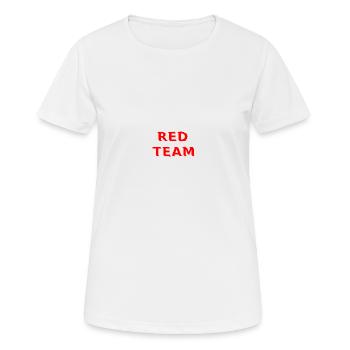 Red Team - Frauen T-Shirt atmungsaktiv - Weiß - Vorne - AI Model Female 172 dark (172cm)