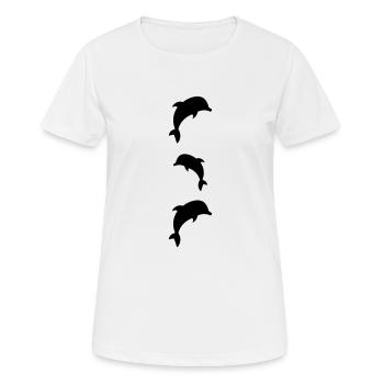 dauphins - T-shirt respirant Femme - blanc - Devant - AI Model Female 172 dark (172cm)