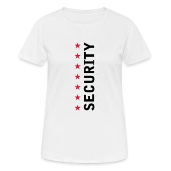 Security Text Logo - Frauen T-Shirt atmungsaktiv - Weiß - Vorne - AI Model Female 172 dark (172cm)