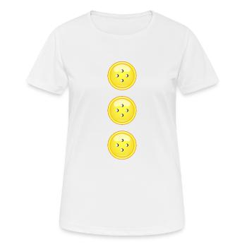 boutons colorés bouton jaune bouton extravagant mode - T-shirt respirant Femme - blanc - Devant - AI Model Female 172 dark (172cm)