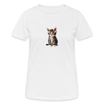 Katze - Kätzchen - Frauen T-Shirt atmungsaktiv - Weiß - Vorne - AI Model Female 172 dark (172cm)