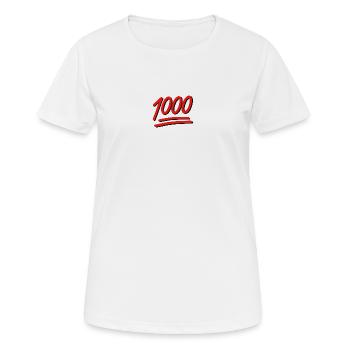 1000 - Frauen T-Shirt atmungsaktiv - Weiß - Vorne - AI Model Female 172 dark (172cm)
