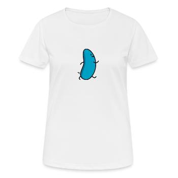 haricot bleu drôle - T-shirt respirant Femme - blanc - Devant - AI Model Female 172 dark (172cm)