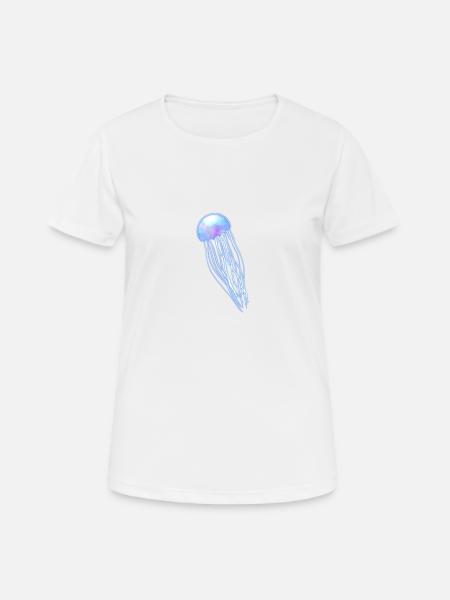 Blaue Qualle - Frauen T-Shirt atmungsaktiv - Weiß