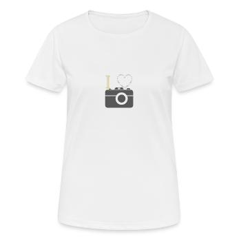 Fotografieren - Frauen T-Shirt atmungsaktiv - Weiß - Vorne - AI Model Female 172 dark (172cm)