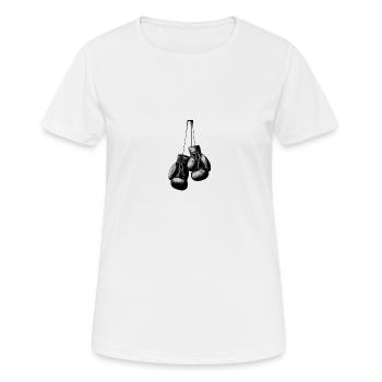 Boxhandschuhe - Frauen T-Shirt atmungsaktiv - Weiß - Vorne - AI Model Female 172 dark (172cm)