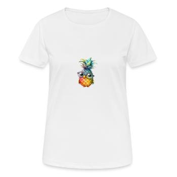 Ananas Charakter mit Brille - Frauen T-Shirt atmungsaktiv - Weiß - Vorne - AI Model Female 172 dark (172cm)