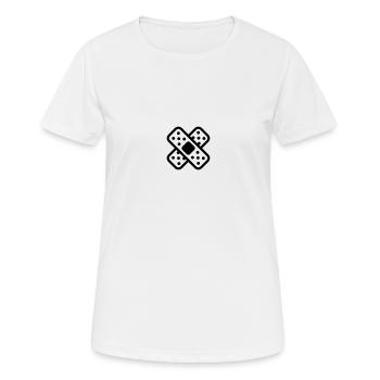 Pflaster - Frauen T-Shirt atmungsaktiv - Weiß - Vorne - AI Model Female 172 dark (172cm)
