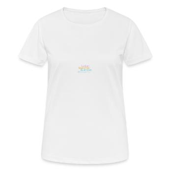 Mantra Lokah Samastha Sukhino Bhavantu Bunt - Frauen T-Shirt atmungsaktiv - Weiß - Vorne - AI Model Female 172 dark (172cm)
