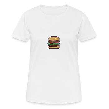 Cheeseburger Pixelart - Frauen T-Shirt atmungsaktiv - Weiß - Vorne - AI Model Female 172 dark (172cm)