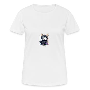 Cat's Head - Women's Breathable T-Shirt - white - Front - AI Model Female 172 dark (172cm)