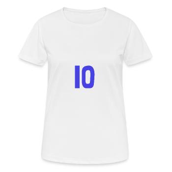 10. 10 JAHRE. 10-JÄHRIGES JUBILÄUM. 10-JÄHRIGES JUBILÄUM. - Frauen T-Shirt atmungsaktiv - Weiß - Vorne - AI Model Female 172 dark (172cm)