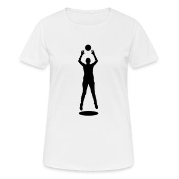 Volleyball Setter Silhouette - Women's Breathable T-Shirt - white - Front - AI Model Female 172 dark (172cm)