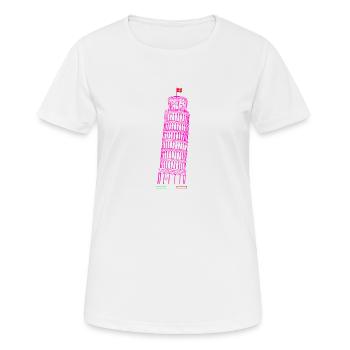 Tour ardoise dessinée par Pise - T-shirt respirant Femme - blanc - Devant - AI Model Female 172 dark (172cm)
