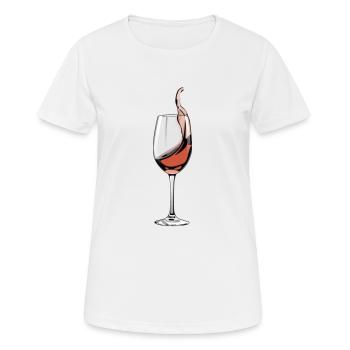 Glas Wein - Frauen T-Shirt atmungsaktiv - Weiß - Vorne - AI Model Female 172 dark (172cm)