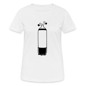 Tauchflasche DIN Outline von Scuba.Style - Frauen T-Shirt atmungsaktiv - Weiß - Vorne - AI Model Female 172 dark (172cm)