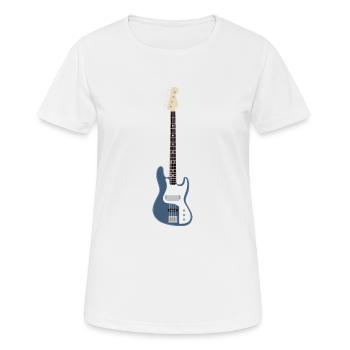 Guitare basse bleue - T-shirt respirant Femme - blanc - Devant - AI Model Female 172 dark (172cm)