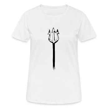 Dreizack - Frauen T-Shirt atmungsaktiv - Weiß - Vorne - AI Model Female 172 dark (172cm)