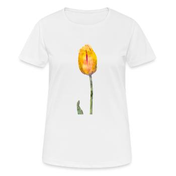 Couleurs d’eau fleurs printemps printemps tulipe - T-shirt respirant Femme - blanc - Devant - AI Model Female 172 dark (172cm)