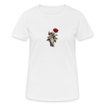 Skelett Rose Hand Kopf - Frauen T-Shirt atmungsaktiv - Weiß - Vorne - AI Model Female 172 dark (172cm)
