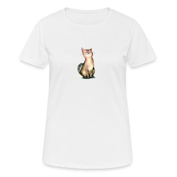 Cat proud of itself - Women's Breathable T-Shirt - white - Front - AI Model Female 172 dark (172cm)