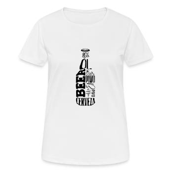 Bierflasche - Frauen T-Shirt atmungsaktiv - Weiß - Vorne - AI Model Female 172 dark (172cm)