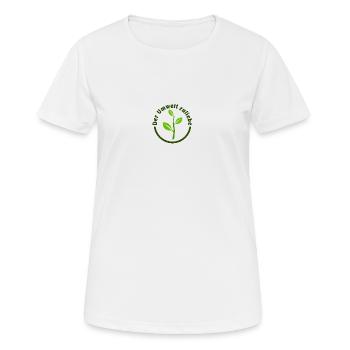 LOGO Der Umwelt zuliebe - Frauen T-Shirt atmungsaktiv - Weiß - Vorne - AI Model Female 172 dark (172cm)