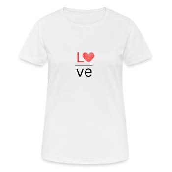 Frauen Tshirt Love Shirt - Frauen T-Shirt atmungsaktiv - Weiß - Vorne - AI Model Female 172 dark (172cm)