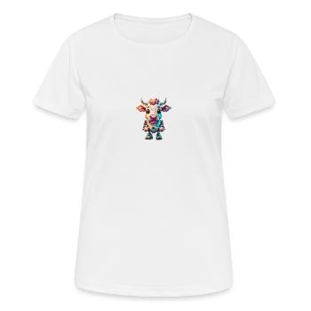 Vache robot - T-shirt respirant Femme - blanc - Devant - AI Model Female 172 dark (172cm)