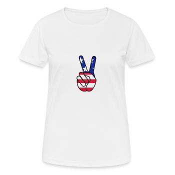 USA Victoire - T-shirt respirant Femme - blanc - Devant - AI Model Female 172 dark (172cm)