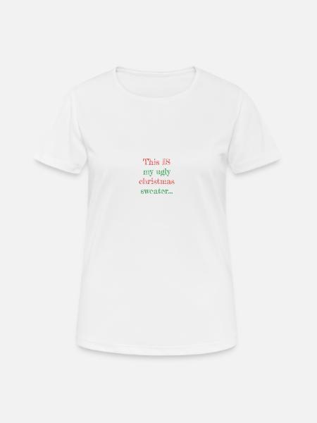 Hässlicher Weihnachtspullover - Frauen T-Shirt atmungsaktiv - Weiß