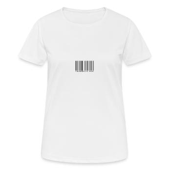 Strichcode Barcode - Frauen T-Shirt atmungsaktiv - Weiß - Vorne - AI Model Female 172 dark (172cm)