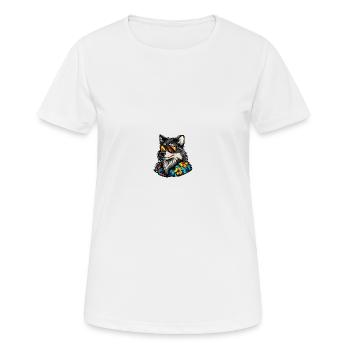 Wolf Comic Cool Sommer - Frauen T-Shirt atmungsaktiv - Weiß - Vorne - AI Model Female 172 dark (172cm)