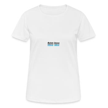 Motorradfahrer Spruch "2 Räder bewegen die Seele" - Frauen T-Shirt atmungsaktiv - Weiß - Vorne - AI Model Female 172 dark (172cm)