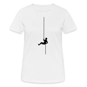 Descente en rappel escalade - T-shirt respirant Femme - blanc - Devant - AI Model Female 172 dark (172cm)