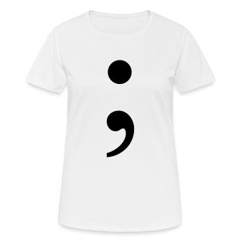 Point-virgule - T-shirt respirant Femme - blanc - Devant - AI Model Female 172 dark (172cm)