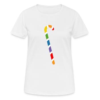 arc-en-ciel canne à sucre lgbtqi queer - T-shirt respirant Femme - blanc - Devant - AI Model Female 172 dark (172cm)