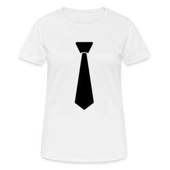 Cravate - T-shirt respirant Femme - blanc - Devant - AI Model Female 172 dark (172cm)