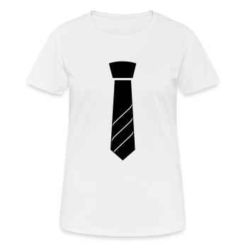 Cravate - T-shirt respirant Femme - blanc - Devant - AI Model Female 172 dark (172cm)