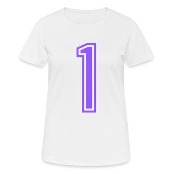 1 - Frauen T-Shirt atmungsaktiv - Weiß - Vorne - AI Model Female 172 dark (172cm)
