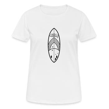 Surfbrett - Frauen T-Shirt atmungsaktiv - Weiß - Vorne - AI Model Female 172 dark (172cm)