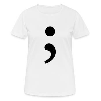 point-virgule - T-shirt respirant Femme - blanc - Devant - AI Model Female 172 dark (172cm)