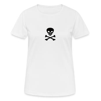 Crâne de drapeau pirate - T-shirt respirant Femme - blanc - Devant - AI Model Female 172 dark (172cm)