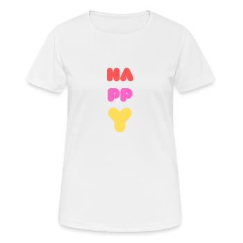 HAPPY - Women's Breathable T-Shirt - white - Front - AI Model Female 172 dark (172cm)