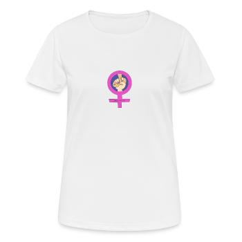 Queen - Frauen T-Shirt atmungsaktiv - Weiß - Vorne - AI Model Female 172 dark (172cm)